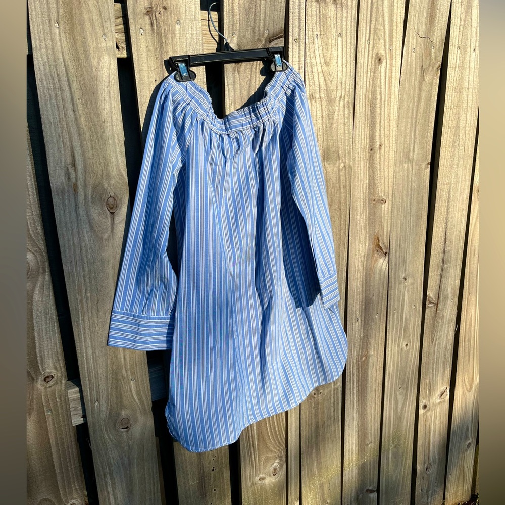 Love J Off the Shoulder Large Striped Tunic